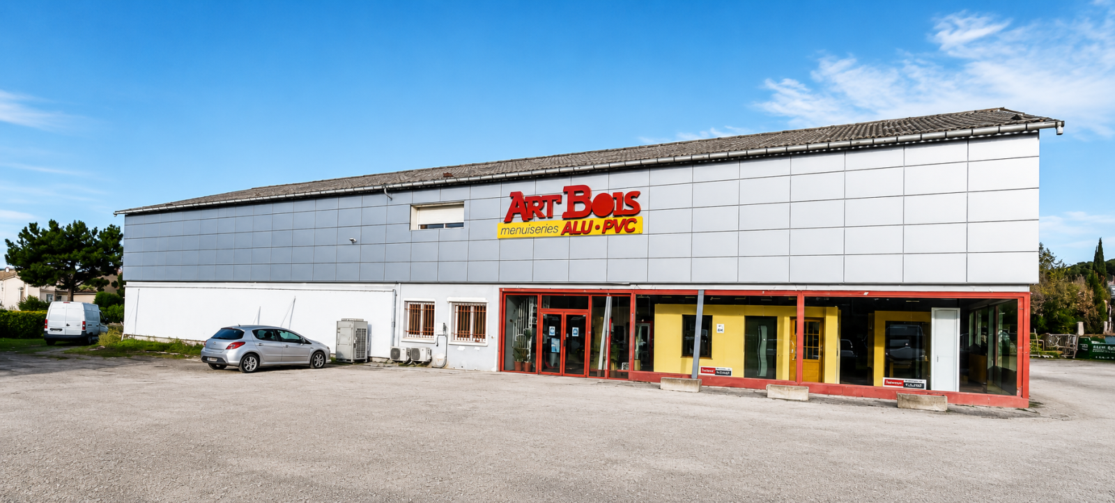 Habillage de façade en cassettes aluminium sur mesure pour une entreprise à Meyreuil proche Aix en Provence et Marseille dans les Bouches du Rhône