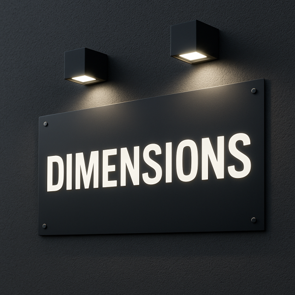 Enseigne Lumineuse en Dibond à plat (sans relief) éclairée par projecteurs extérieurs